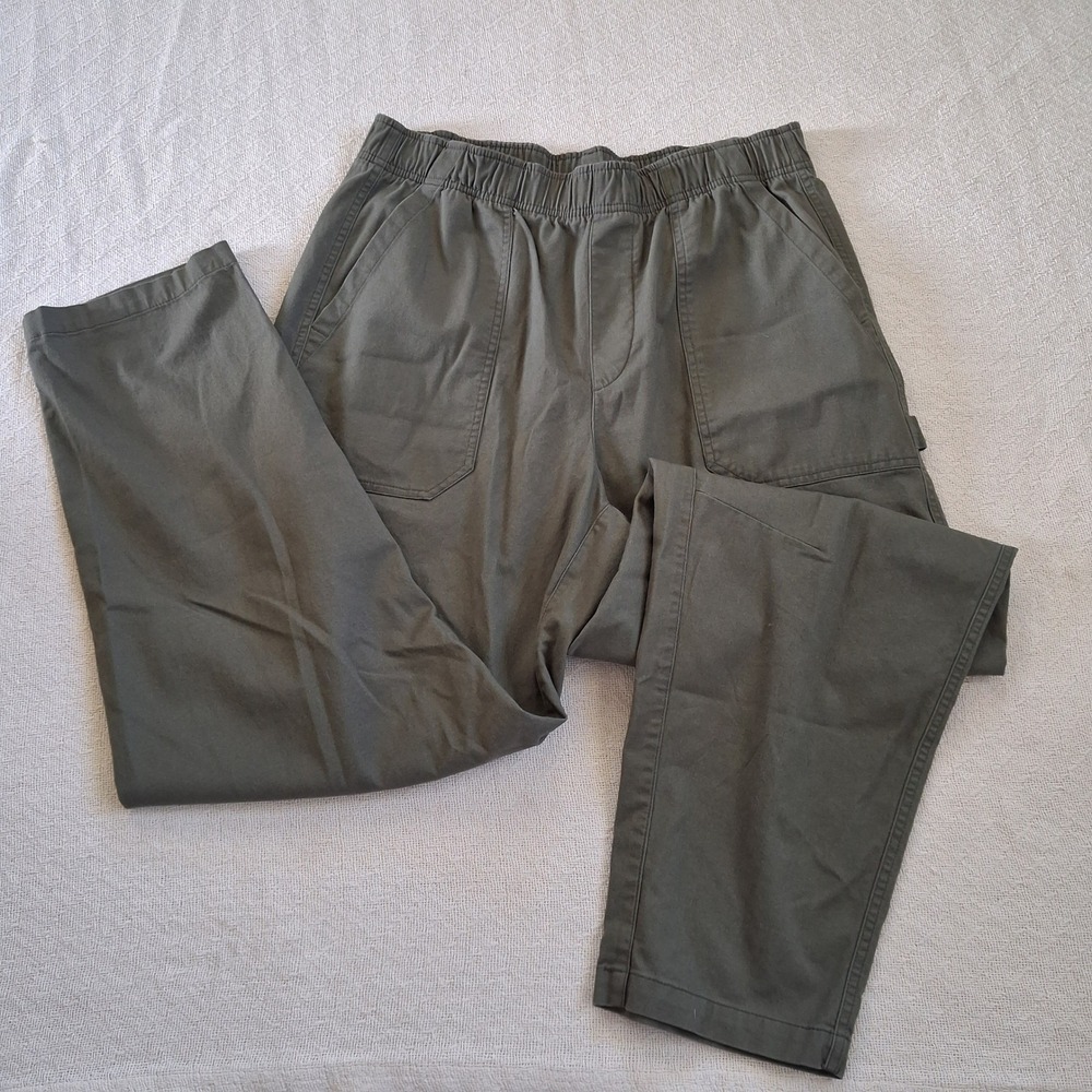 old navy pulla utilty pants a stones wall large tall comfort waistband high rise